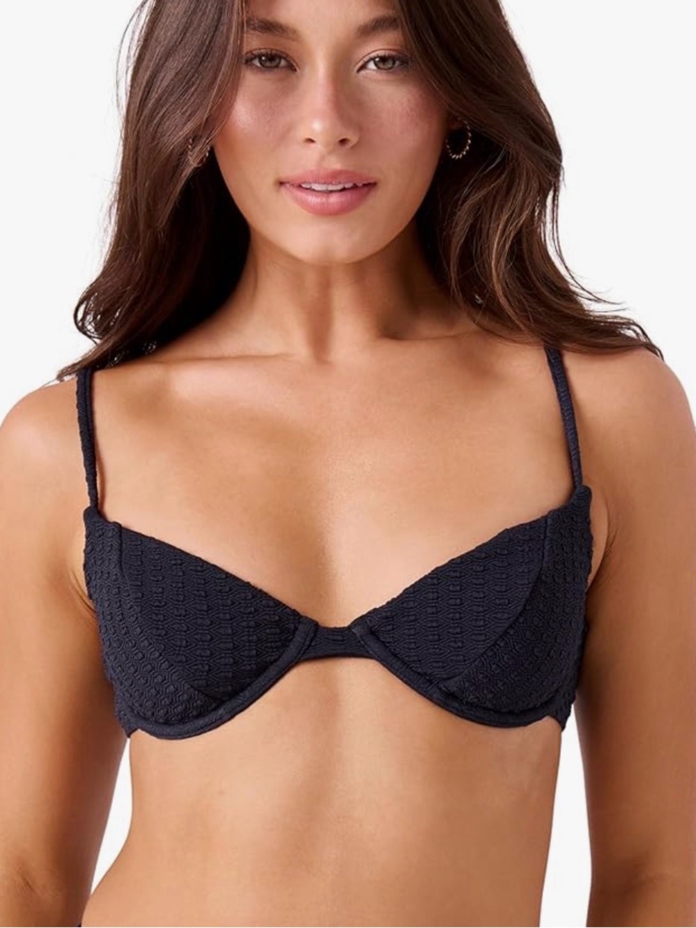 NWT Roxy underwire bikini top size medium - Anthracite / black